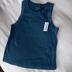 Old Navy Teal Ribbed Crew Tank